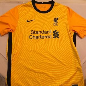 A nike Liverpool FC goalkeeper kit from the 2020-2021 season. Lightly worn